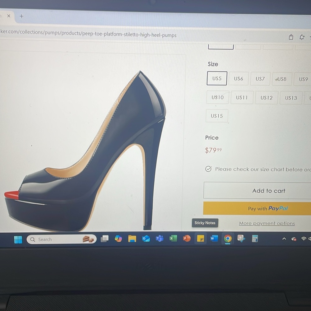 Peep Toe Platform Stiletto High Heel Pumps - Picture 5 of 5